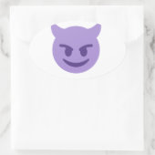 duivelse emoji ovale sticker (Tas)