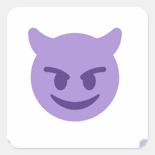 duivelse emoji vierkante sticker (Voorkant)