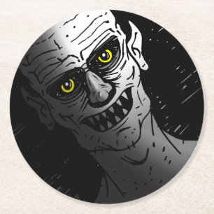 Duivelse Halloween Vampire Ronde Kartonnen Onderzetter