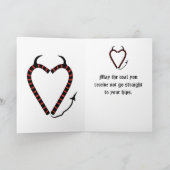 Duivelse het hart van het snoepriet grappige zegen feestdagen kaart (Binnen)