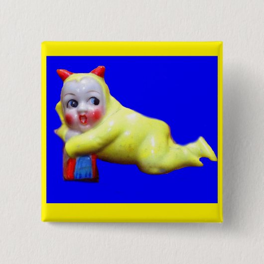 duivelse kleine imp vierkante button 5,1 cm (Voorkant)