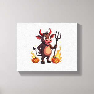Duivelse Koe Mischief Canvas Afdruk