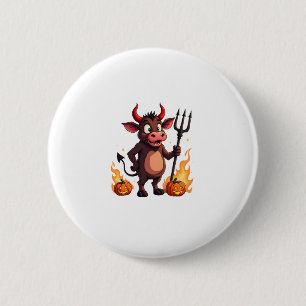Duivelse Koe Mischief Ronde Button 5,7 Cm