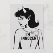 Duivelse onschuldige vrouw briefkaart (Voorkant)