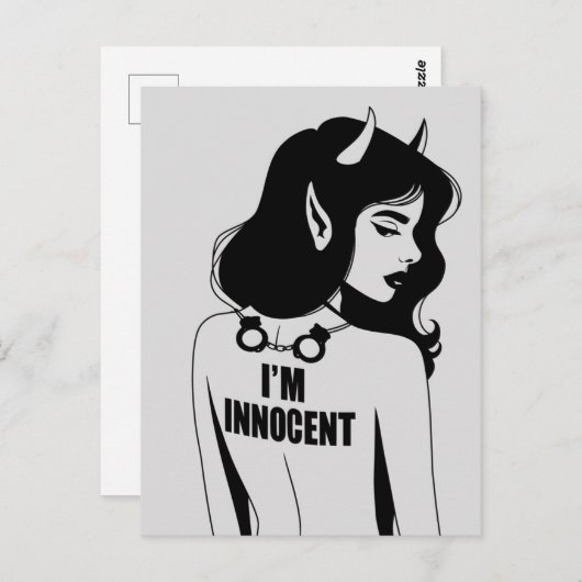 Duivelse onschuldige vrouw briefkaart (Voorkant / Achterkant)