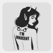 Duivelse onschuldige vrouw vierkante sticker (Voorkant)