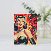Duivelse Pin-up Briefkaart (Staand voorkant)