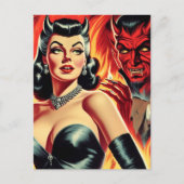 Duivelse Pin-up Briefkaart (Voorkant)
