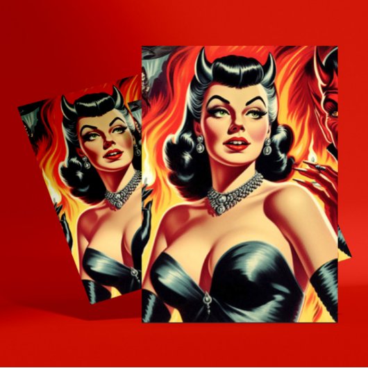Duivelse Pin-up Briefkaart