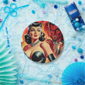  Duivelse Pin-up Papieren Bordje (Feest)