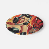  Duivelse Pin-up Papieren Bordje (Gekanteld)