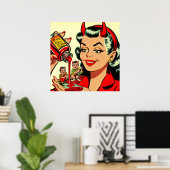 Duivelse pin-up poster (Thuiskantoor)
