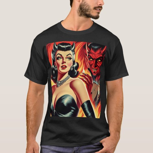 Duivelse Pin-up T-shirt (Voorkant)