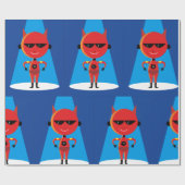 Duivelse superheldenpersonage vet rood en blauw cadeaupapier (Vlak)