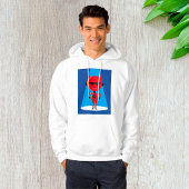 Duivelse superheldenpersonage vet rood en blauw hoodie
