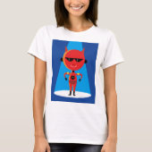 Duivelse superheldenpersonage vet rood en blauw t-shirt (Voorkant)