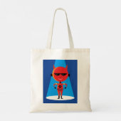 Duivelse superheldenpersonage vet rood en blauw tote bag (Achterkant)