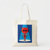 Duivelse superheldenpersonage vet rood en blauw tote bag (Voorkant)