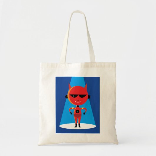 Duivelse superheldenpersonage vet rood en blauw tote bag (Voorkant)