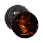 Duivelse vlammen branden vuur button flesopener (Voorkant)