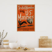 Duivelshond US Marines -917 WWI US Marines Werving Poster (Keuken)