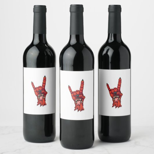 duivelshoorns wijn etiket (Flessen)