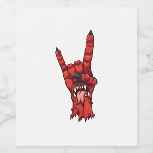 duivelshoorns wijn etiket (Enkel label)