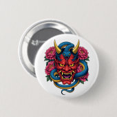 Duivelsmasker Ronde Button 5,7 Cm (Voorkant /achterkant)