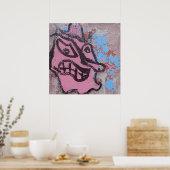 DUIVELSROZE POSTER (Keuken)