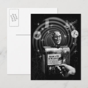 Duivelsvraagbox Vintage Sci-Fi Horror Ansichtkaart Briefkaart