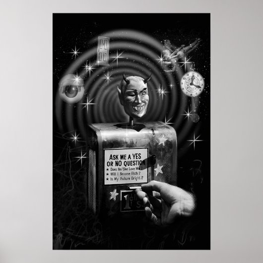 Duivelsvraagbox Vintage Sci-Fi Horror Poster (Voorkant)