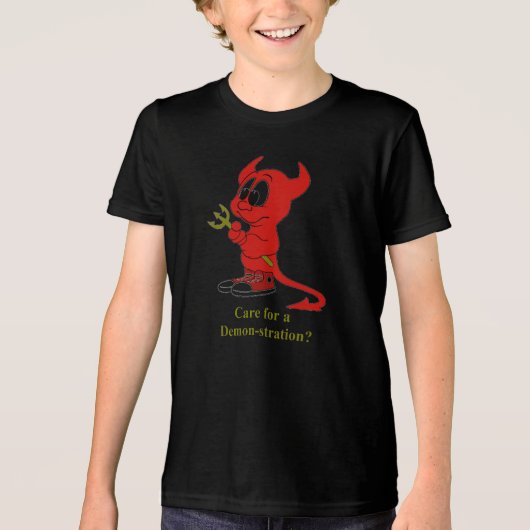 Duivelszorg voor een DEMONstraton? Tri-Blend Shirt (Voorkant)