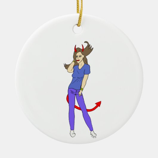 duiveltje keramisch ornament (Voorkant)