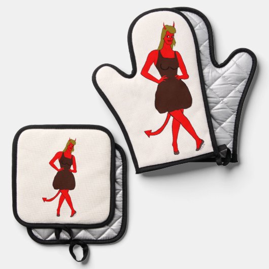 duiveltje ovenwant & pannenlap set (Voorkant / Achterkant)