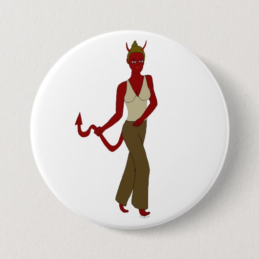 duiveltje ronde button 7,6 cm (Voorkant)