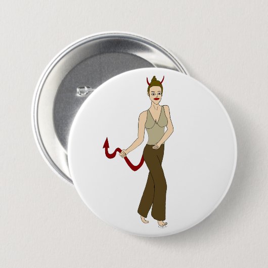 duiveltje ronde button 7,6 cm (Voorkant /achterkant)