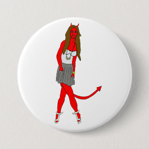 duiveltje ronde button 7,6 cm