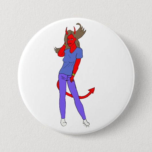 duiveltje ronde button 7,6 cm (Voorkant)