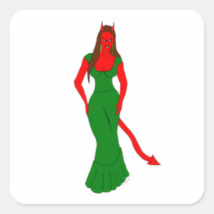 duiveltje vierkante sticker
