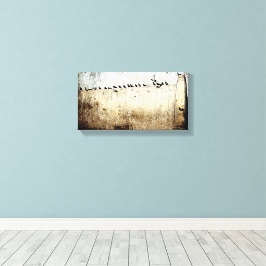 duiven canvas afdruk (Insitu (Houten vloer))