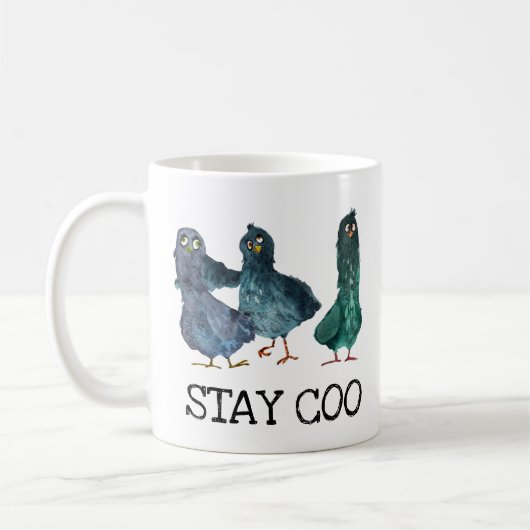 Duiven Cute Blijf Coo Bird Lover Koffiemok (Links)