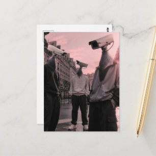 duiven die spionnen werden in de stad briefkaart