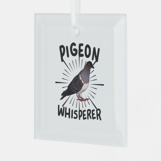 duiven - duivenduivel glas ornament (Voorkant links)