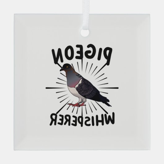 duiven - duivenduivel glas ornament (Achterkant)