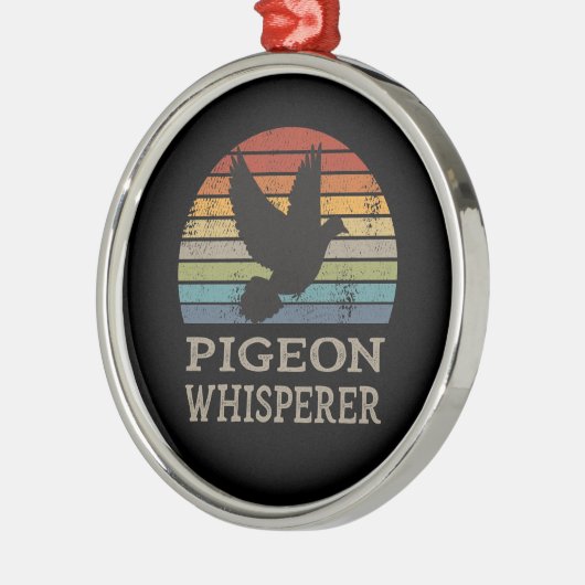 duiven - duivenduivel metalen ornament (Links)