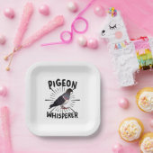 duiven - duivenduivel papieren bordje (Feest)