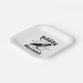 duiven - duivenduivel papieren bordje (Gebogen)