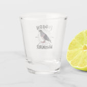 duiven - duivenduivel shot glas (Achterkant)