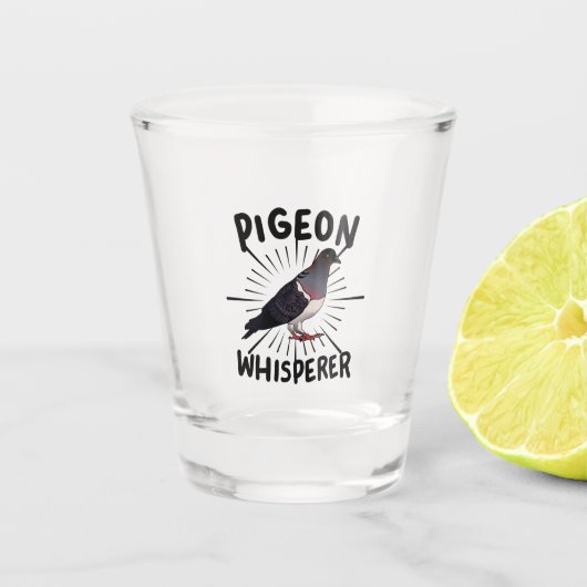 duiven - duivenduivel shot glas (Voorkant)