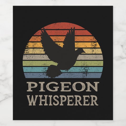 duiven - duivenduivel wijn etiket (Enkel label)